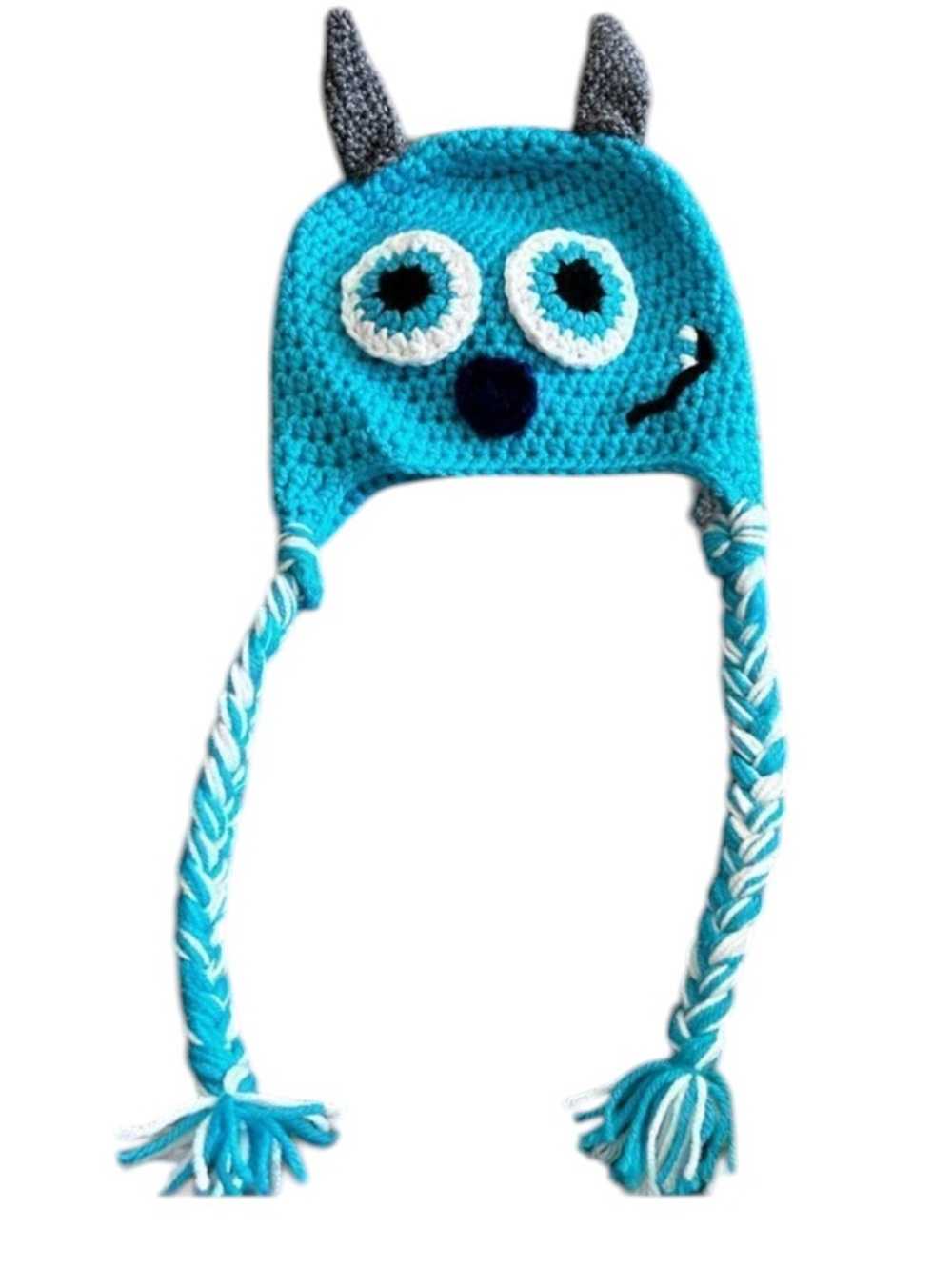 Handmade knit hat Rosie for child cute monster